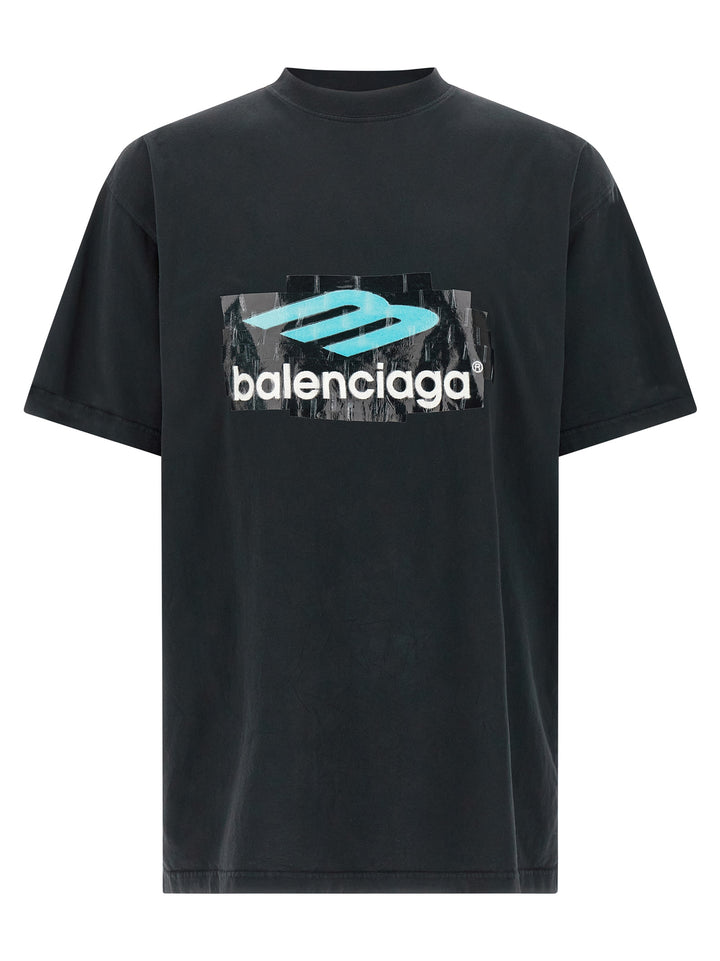 Balenciaga Printed T-shirt - Black | 803b390630f41b5f5f1da4501ba2a39f196d1611