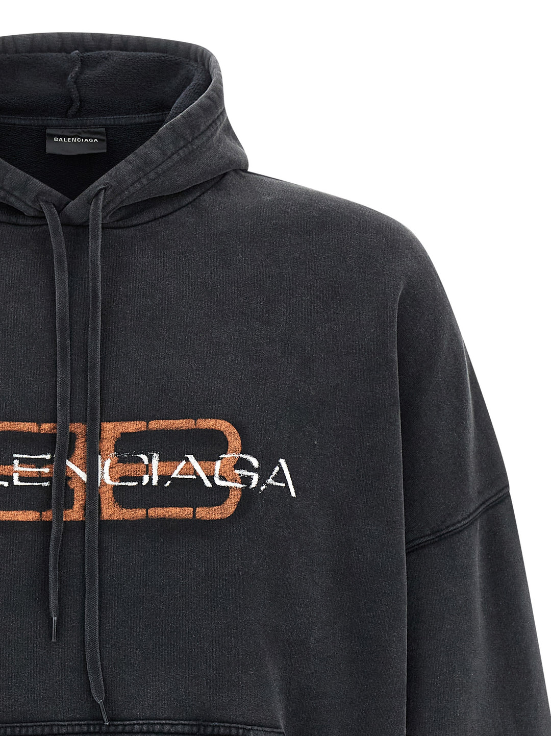 Balenciaga Printed Hoodie Sweatshirt - Black | d0a9cbb72b64a918fea02a66dce73ced8cb97747