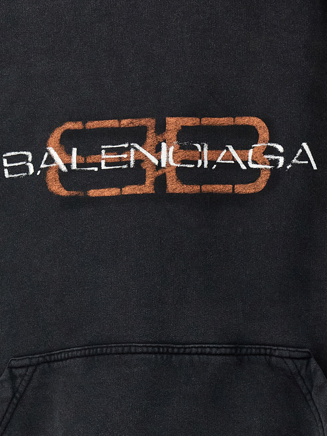 Balenciaga Printed Hoodie Sweatshirt - Black | d2cf3548e96347f76349e995ad3b6cd316e2021b