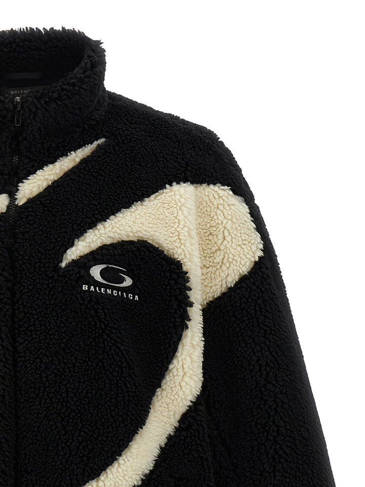 Balenciaga Teddy Fabric Jacket Puffer Jackets - White/Black | 51500def92ed3ac7fb867bb009fb8b4bd7df9c1e