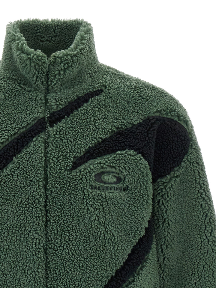 Balenciaga Sherpa Jacket Puffer Jackets - Green | 6fe50f16caedea787820582159d91c88c2885b20