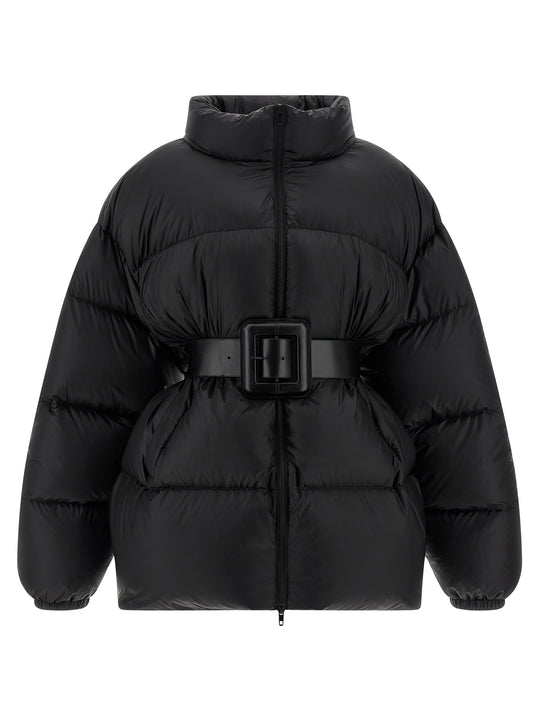 Hourglass Puffer Jackets Black