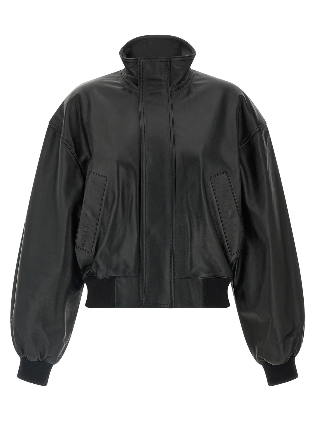 Balenciaga Leather Blouson Puffer Jackets - Black | b126c4f70e9d95eb2ae949453e49d74d20ff2be3