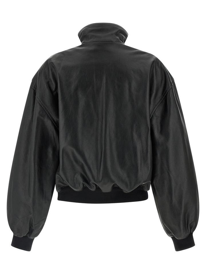 Balenciaga Leather Blouson Puffer Jackets - Black | 74cd25d34318cf6fed598ab6eca2ec1b5a0809b5