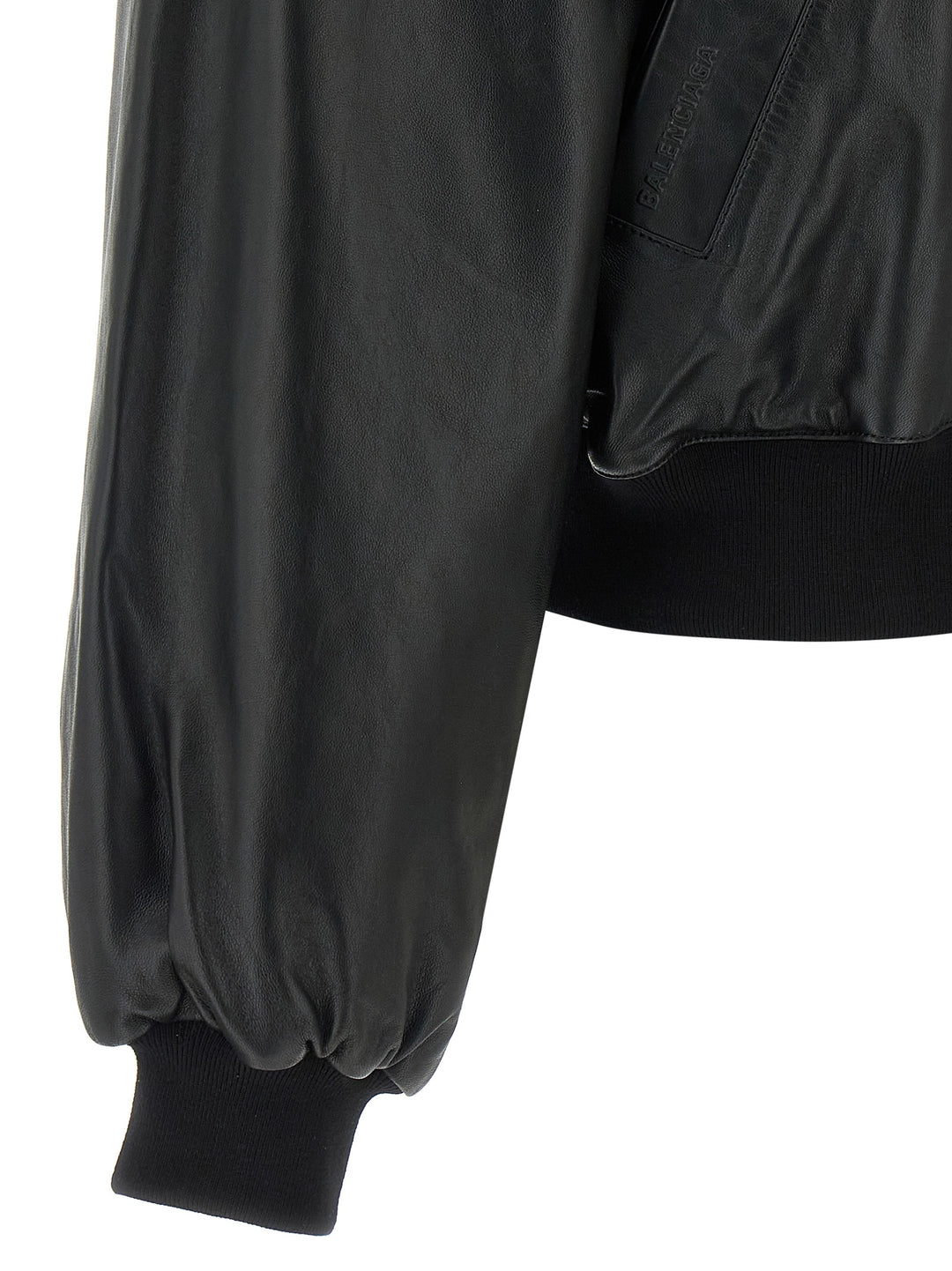 Balenciaga Leather Blouson Puffer Jackets - Black | bccf8b0e66e42dc7d8278f7ced69814c562b4439