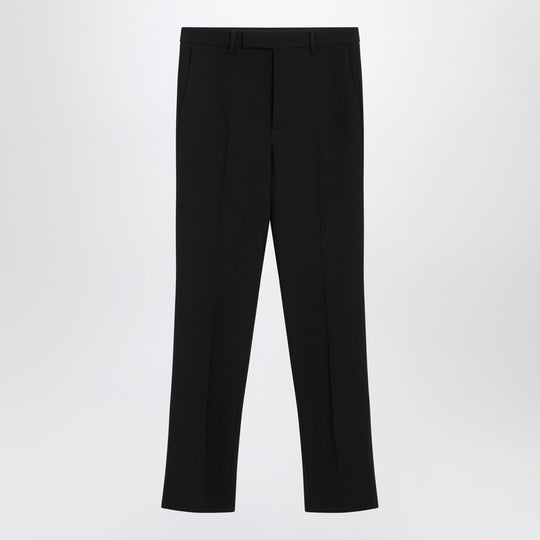 Black Skinny Wool Trousers