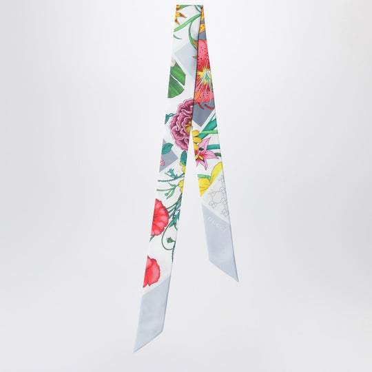 Silk Twill Ribbon With Flora Print