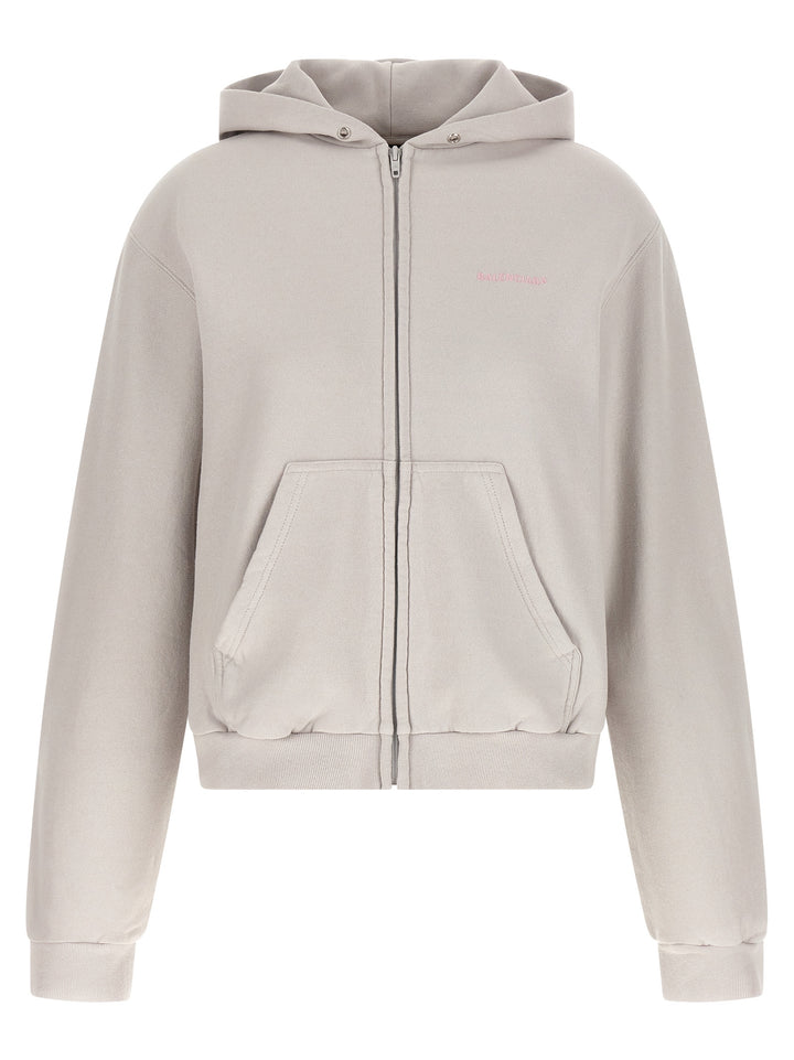 Balenciaga Logo Embroidery Hoodie Sweatshirt - Gray | 295be81840b9525eade8f709f3e7225cd1b0d178