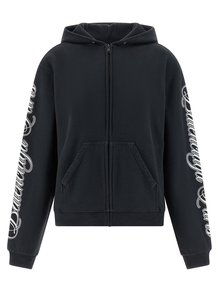 Balenciaga Cursive Sweatshirt - Black | 810573402e148ce1fbc63cc9031888f42fa70a37
