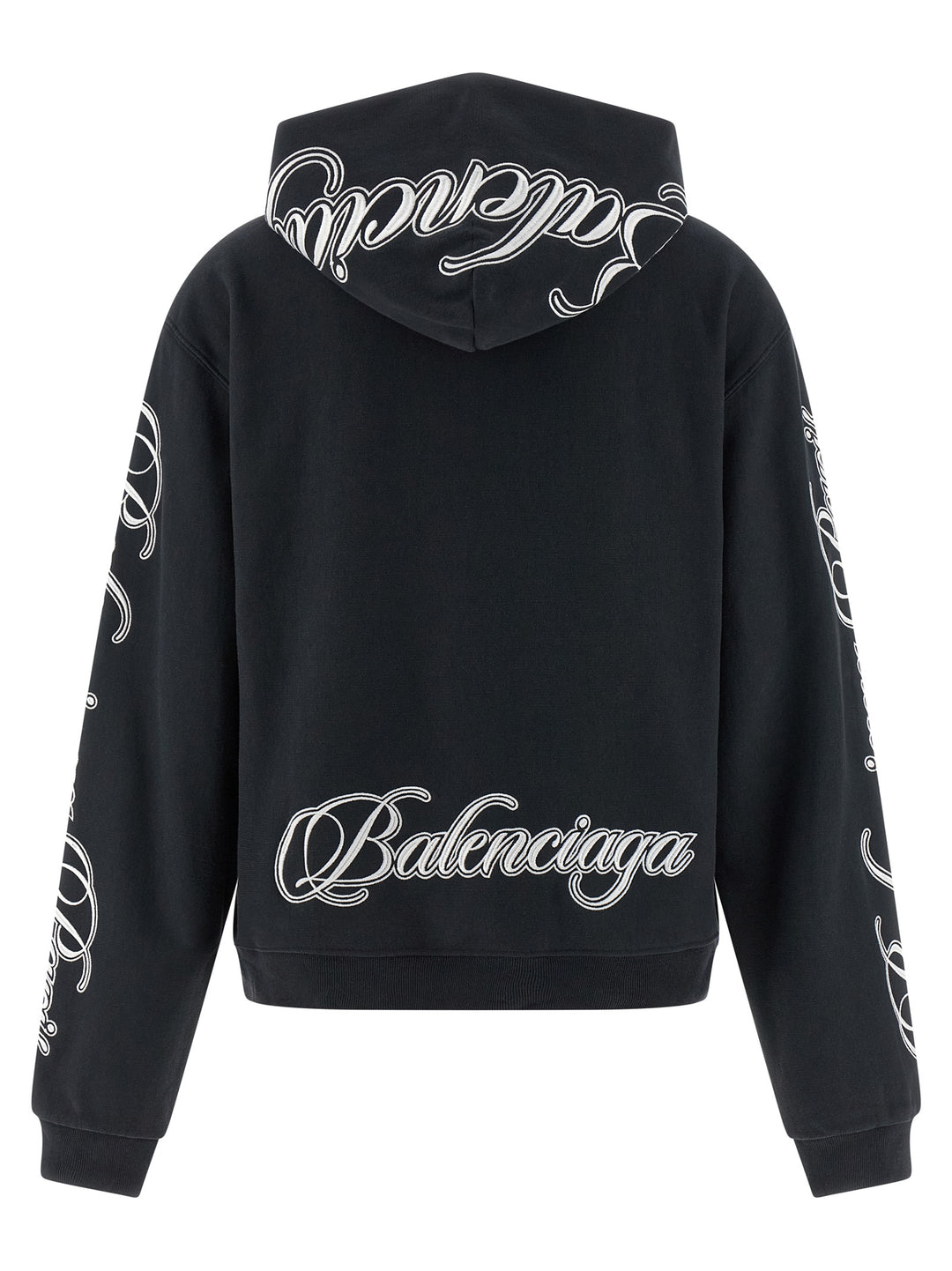 Balenciaga Cursive Sweatshirt - Black | f16f59aef1d4434511428cdf1765e542634f44b7