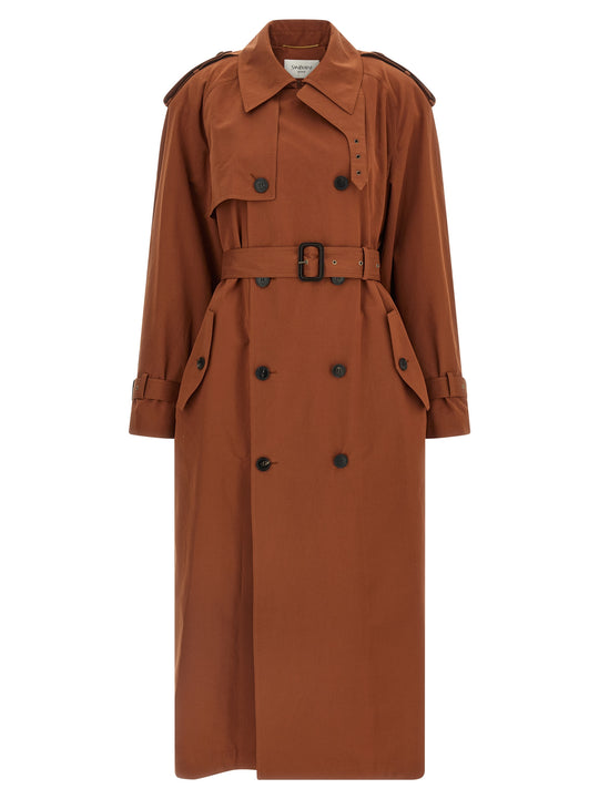 Double-Breasted Trench Coat Coats And Trench Coats Brown