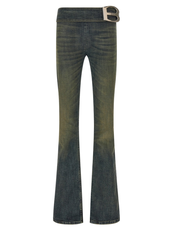 Balenciaga Bootcut Buckle Jeans - Blue | b5a9c649dfac7053e209483216c3a37fa3c33302