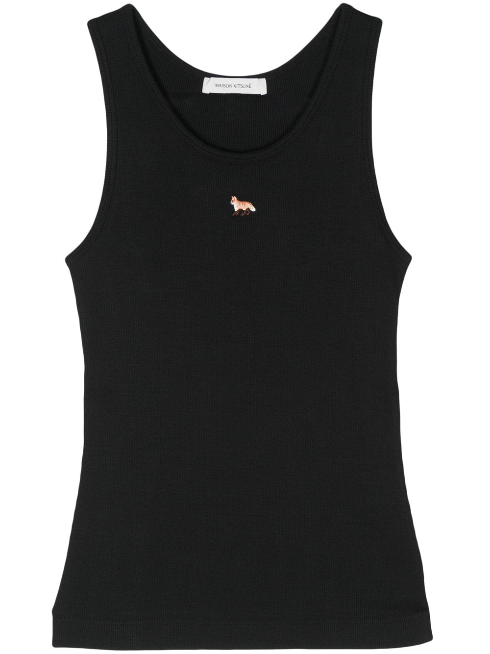 Ribbed tank top with fox motif