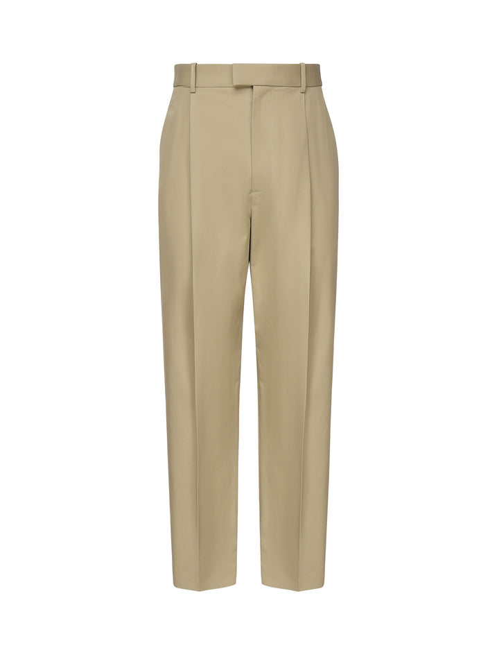 Lightweight Cotton Twill Trousers Beige