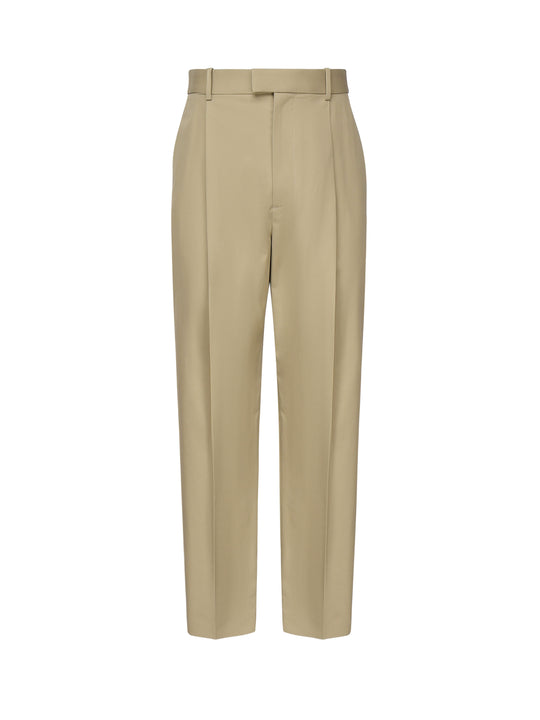 Lightweight Cotton Twill Trousers Beige