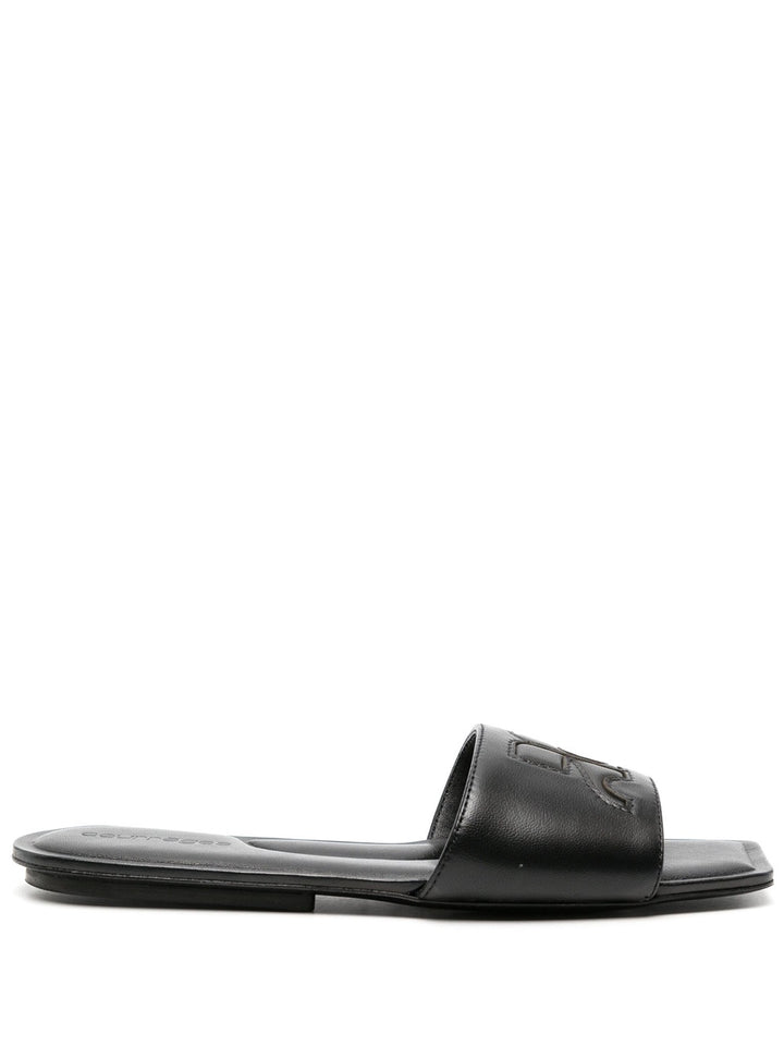 Slide sandals with application