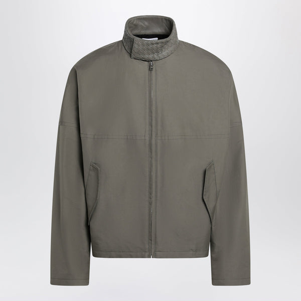 Harrington Jacket In Compact Cotton, Steel