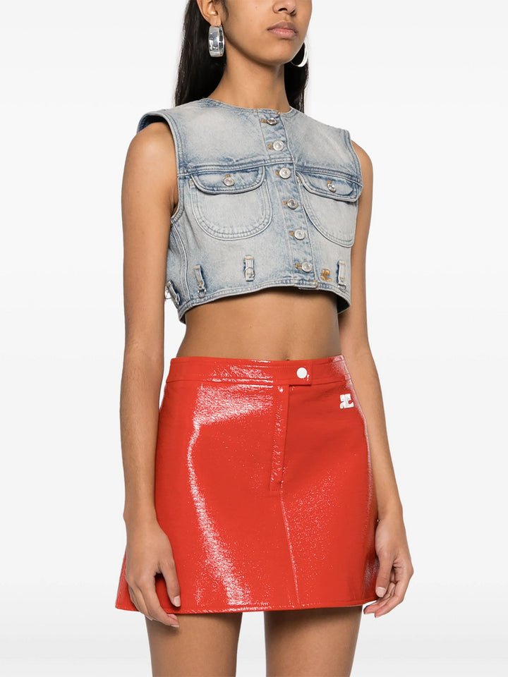 Multiflex short denim top