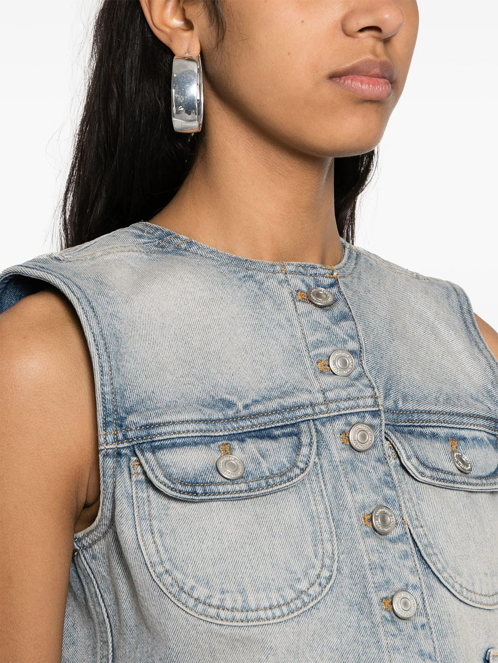 Multiflex short denim top