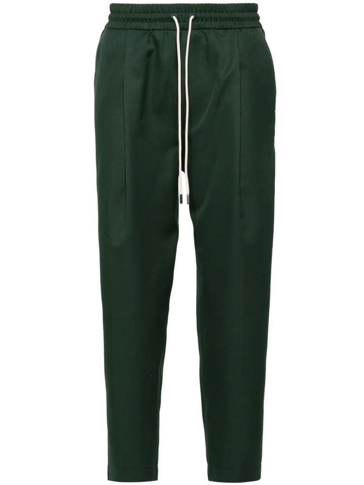 Cropped trousers with drawstring