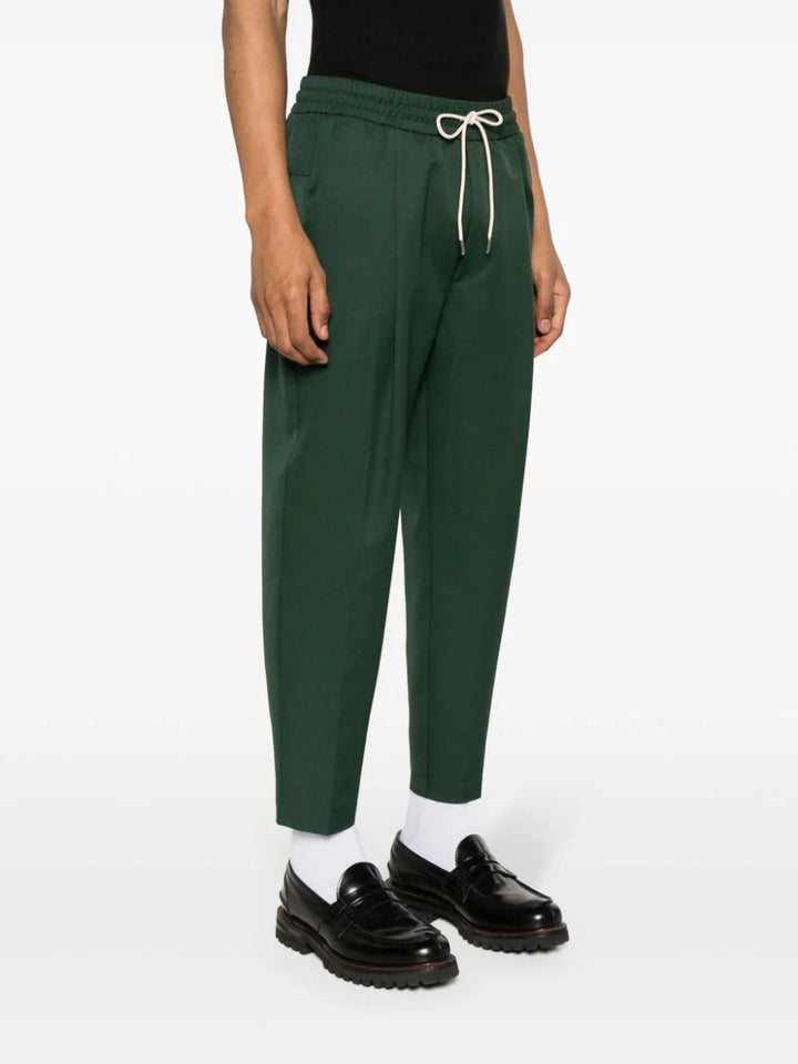 Cropped trousers with drawstring