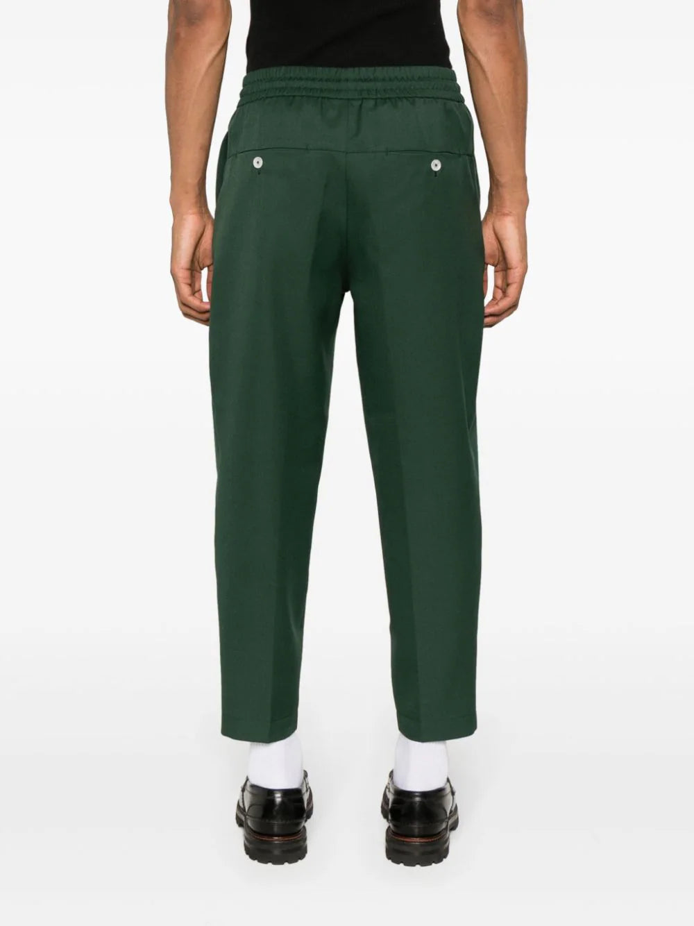 Cropped trousers with drawstring