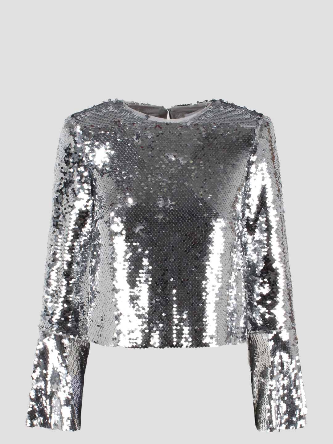 Sequin flared sleeve top