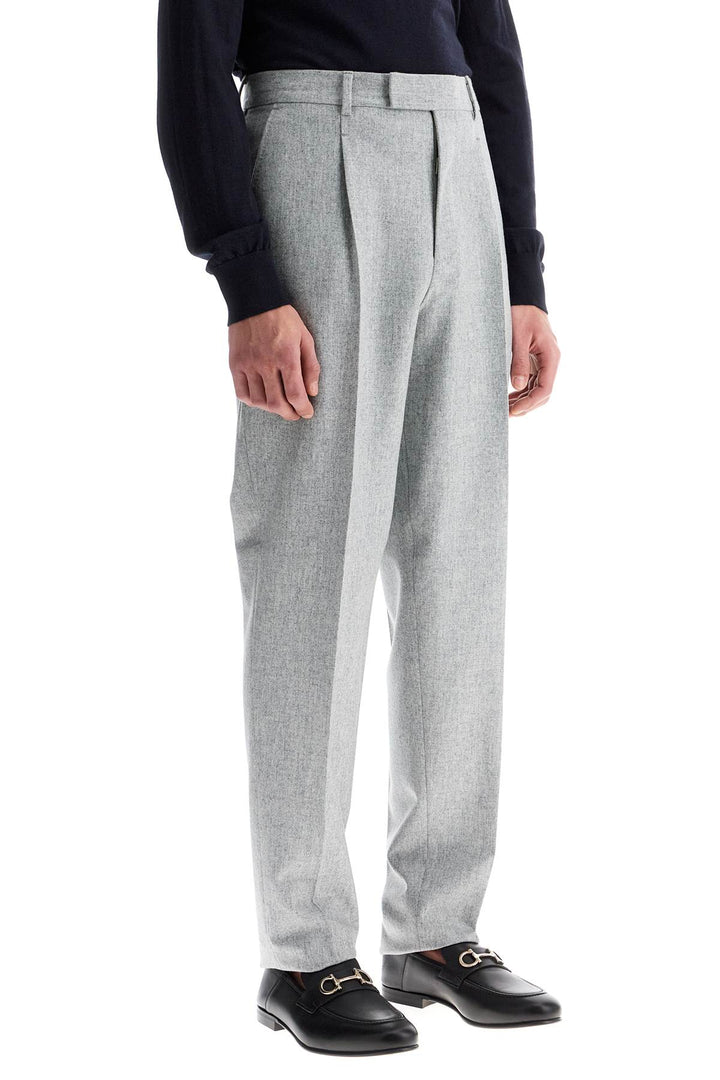 Formal Wool Trousers With Pleats