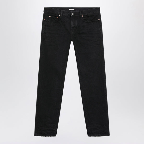 Black Straight-Leg Jeans In Cotton
