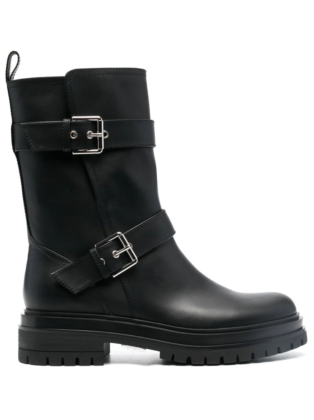 Amphibian buckle ankle boots