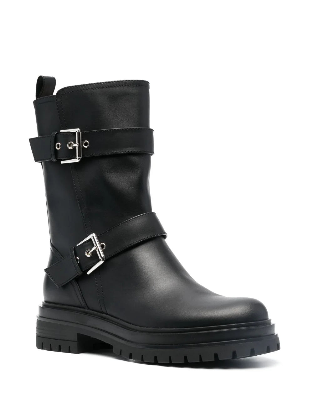 Amphibian buckle ankle boots