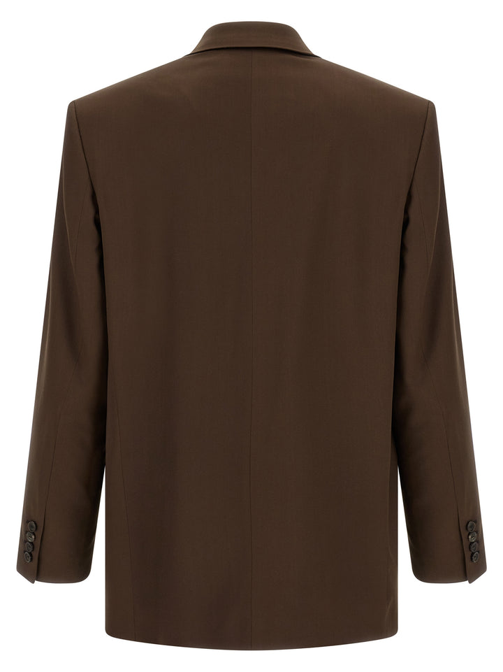 Saint Laurent Satin Blazer - Brown | 24749f78ee08d3f423ef2b2f7bbe3e96ef97bcf5