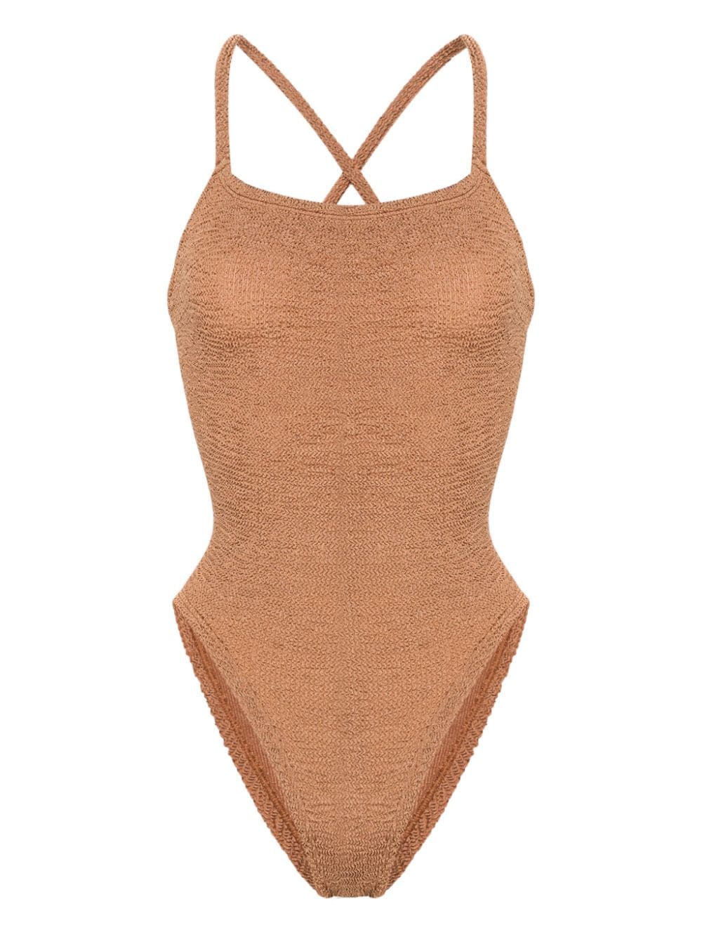 One-piece swimsuit with ruffles