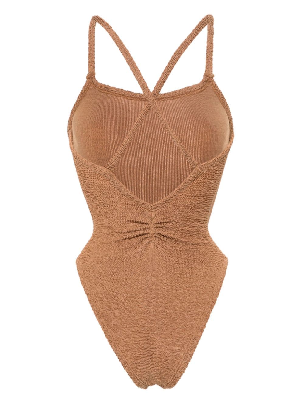 One-piece swimsuit with ruffles