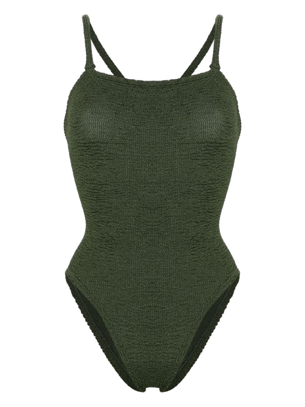 One-piece swimsuit with ruffles