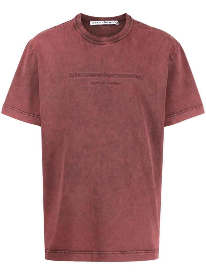 T-shirt with embossed logo