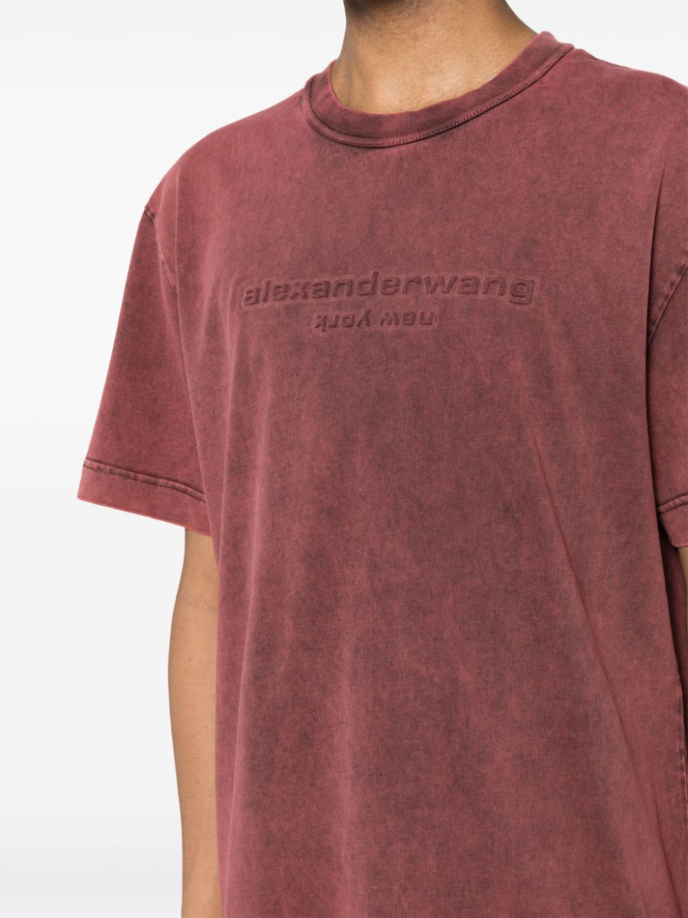 T-shirt with embossed logo