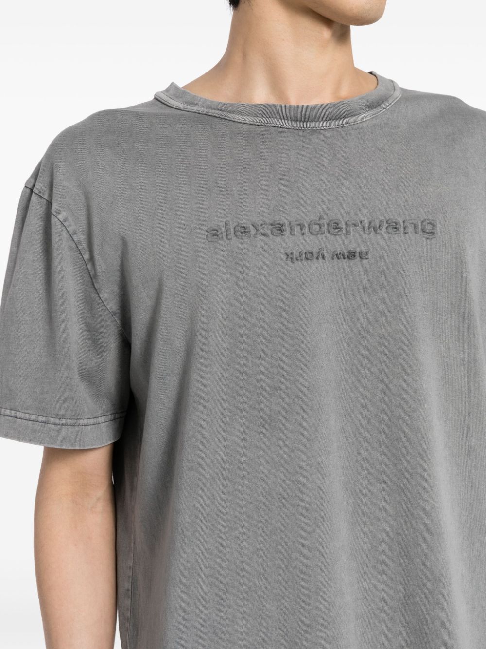 T-shirt with embossed logo