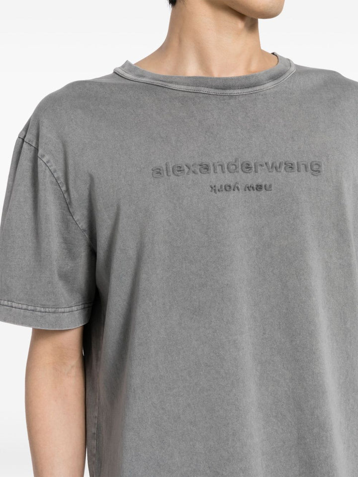 T-shirt with embossed logo