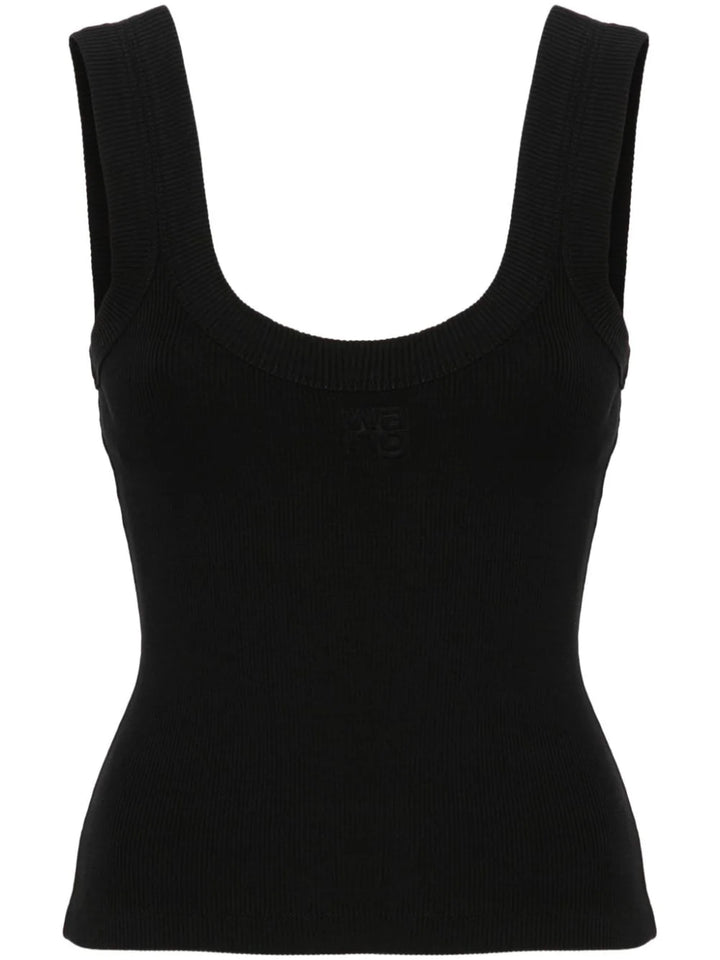 Tank top with embossed logo