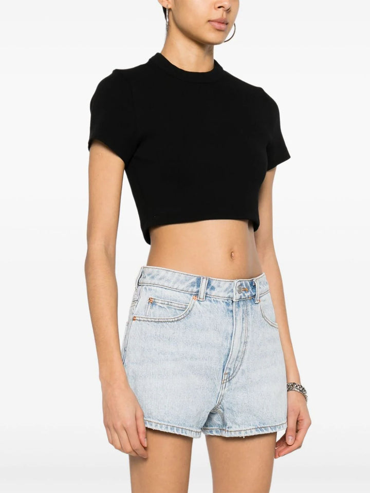 Crop top with embossed logo