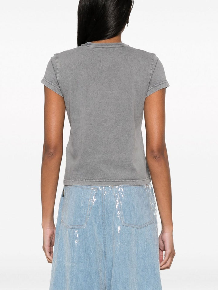 Cropped embossed T-shirt