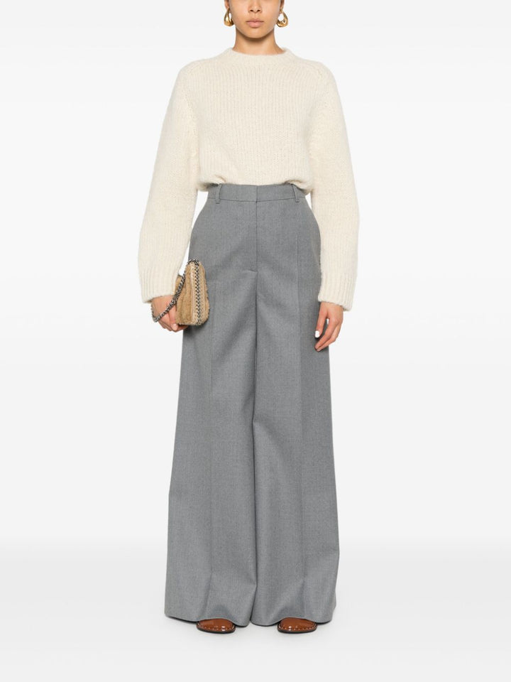 Mid-rise flared trousers