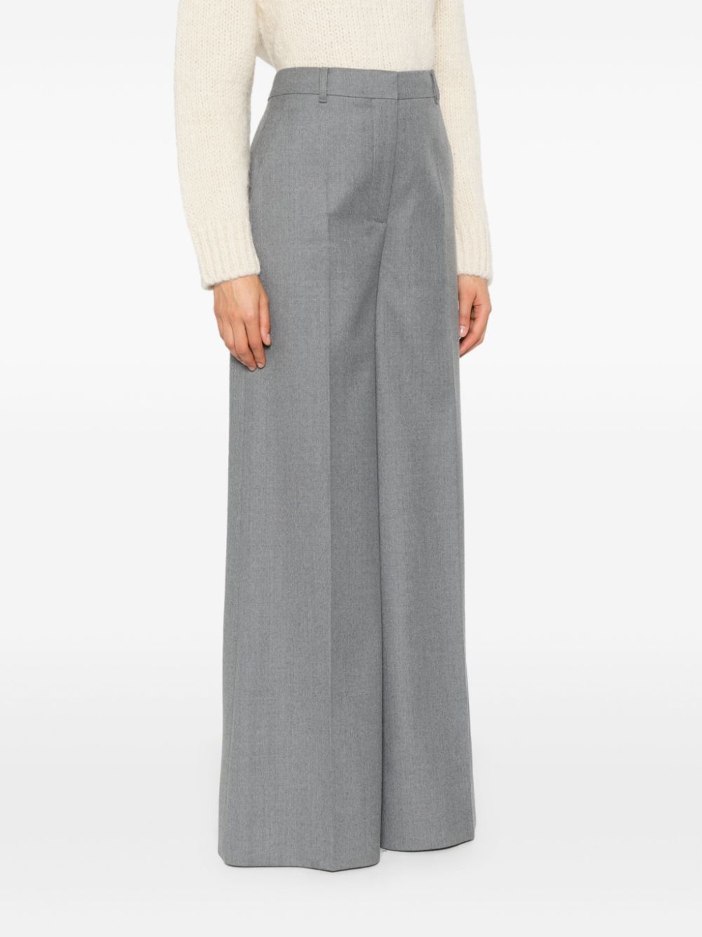 Mid-rise flared trousers