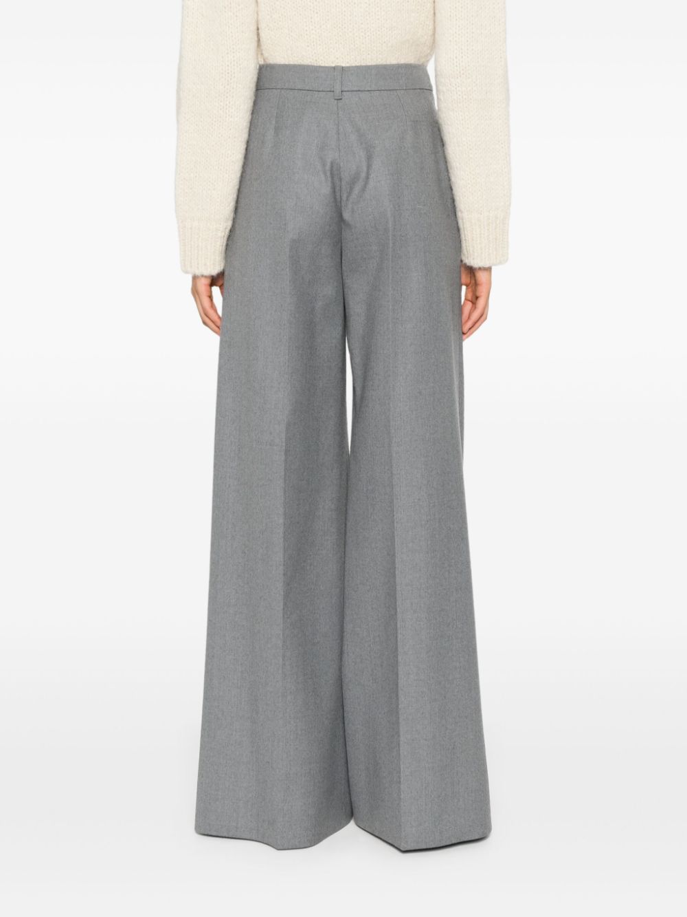 Mid-rise flared trousers