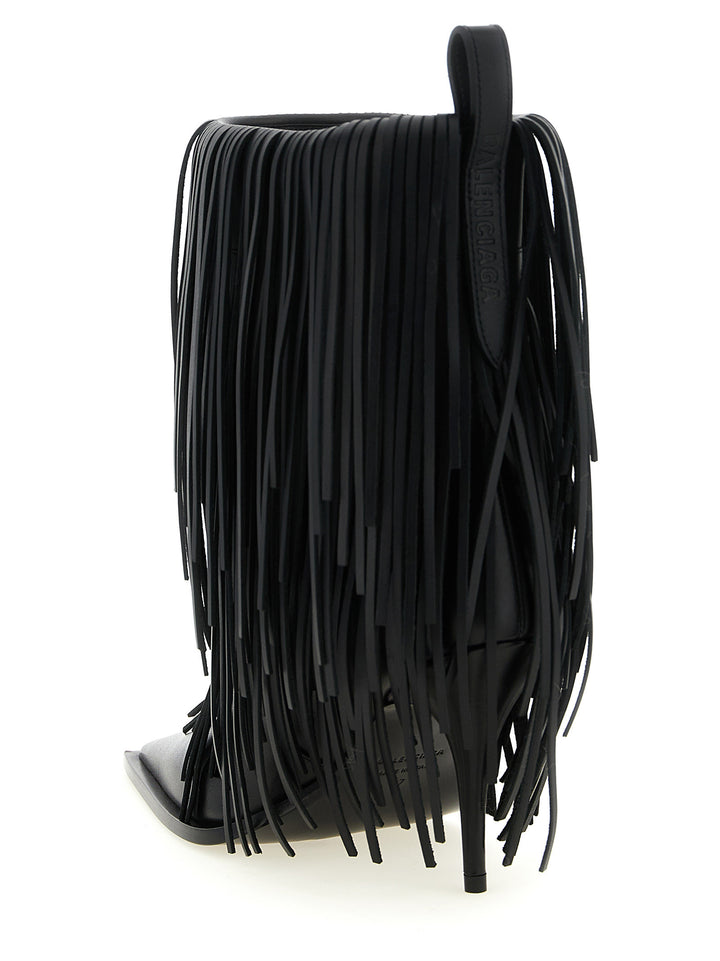 Balenciaga Avenue Fringe Boots and Ankle Boots - Black | 9128c191f205e9860917efaa5b1ee2b08a330f1e