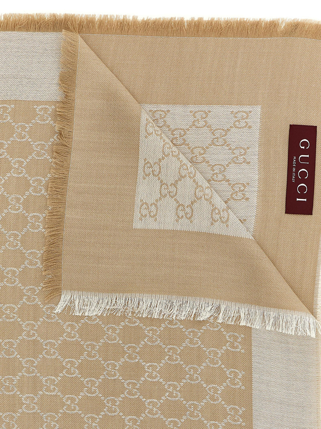Gucci Wool And Silk Shawl Gg Scarves and Foulards - Beige | a157d7b19959ff166a06f3dccb39a01af87566a8