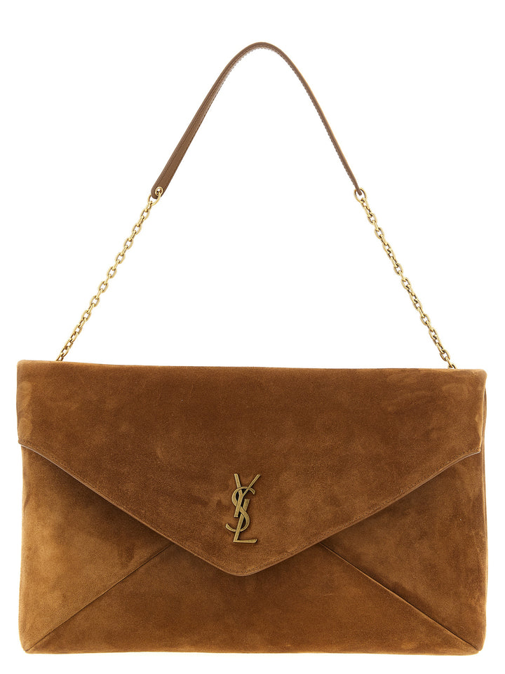 Saint Laurent Cassandre Clutch - Brown | c12938de33c45b141aa7f284a3e6396911631544