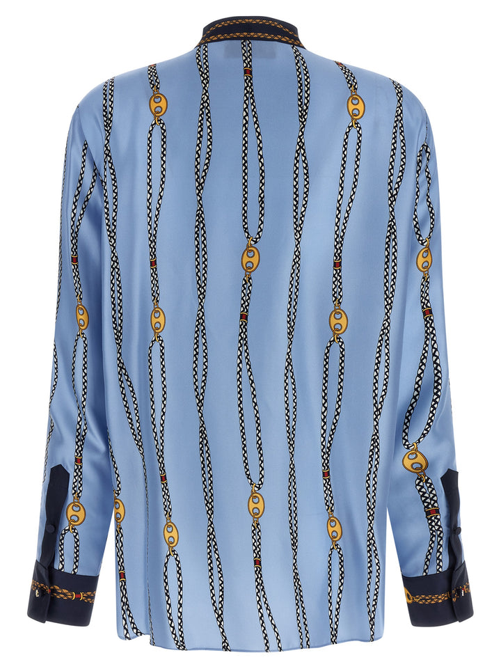 Gucci Lavallière Collar Shirt Shirt and Blouse - Light Blue | 86d4ceb166e0034a7cbf5d6799995b2d4329962d