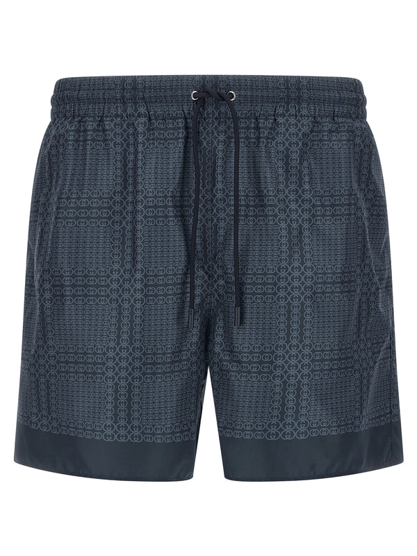 Gucci Incrocio Gg Beachwear Blue
